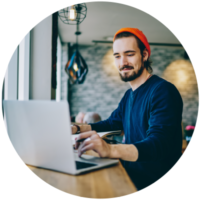 Student on a laptop