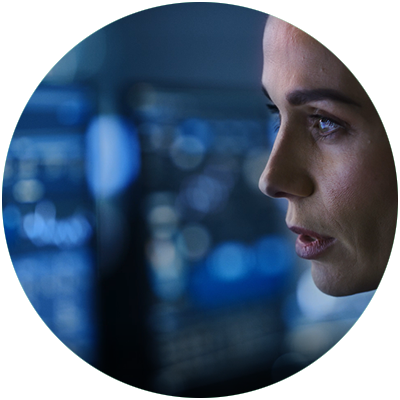 finance_circle Woman looking at data on screen
