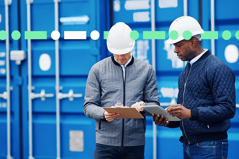 Workers at a distribution site