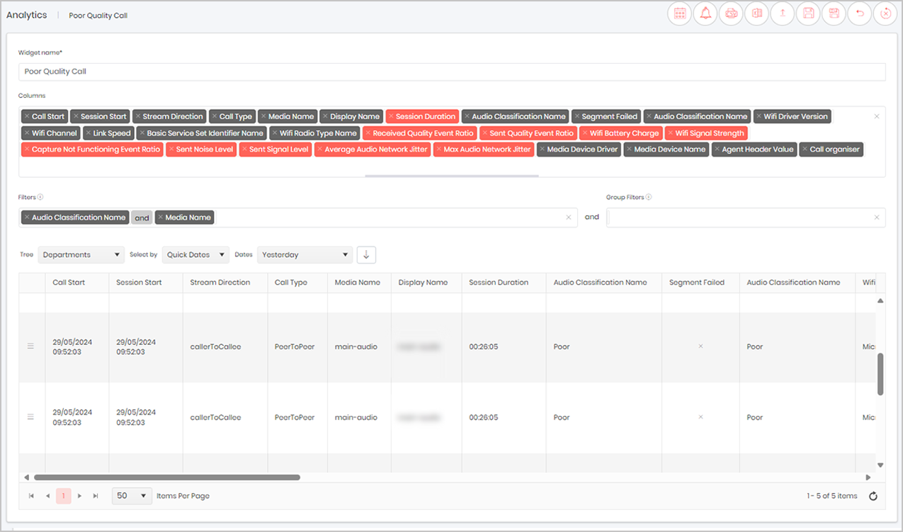 Prism analytics widget screenshot