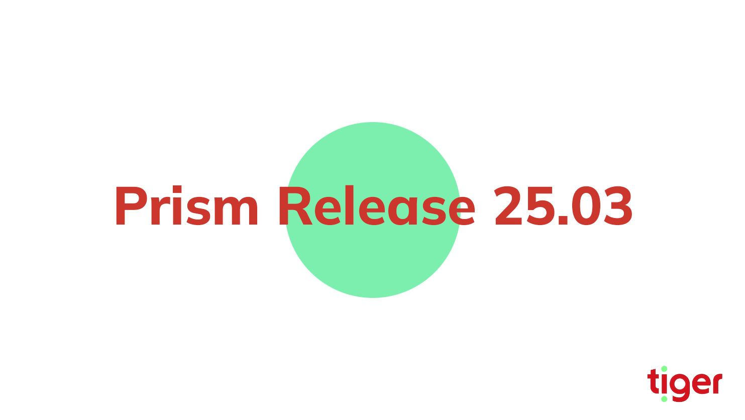 Tiger Prism 25.03 Release notes