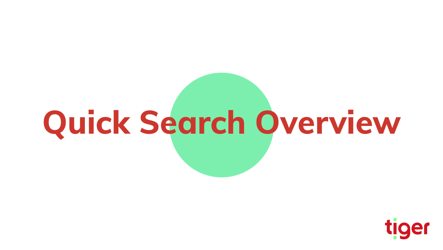 Quick Search Overview